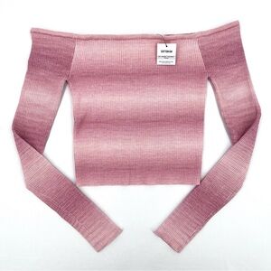 Cotton On Pink Off the Shoulder Long Sleeve Knit Top Size M
